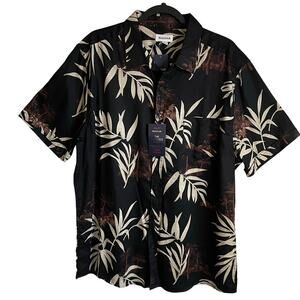 Haggar The Tuckless Shirt  NWT Sz XL Button Up Tropical Slim Fit Short Sleeves